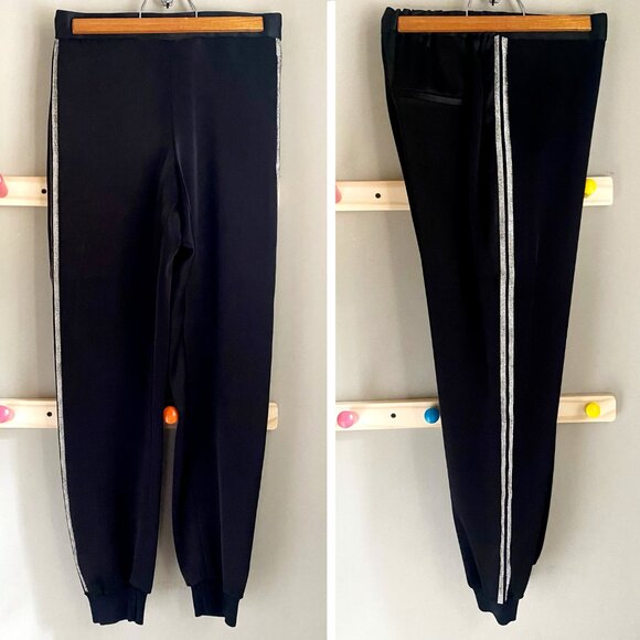 Alice + Olivia Rhinestone Embellished Black Joggers - Picture 3 of 10